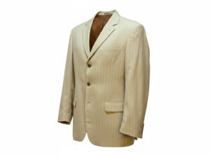 Lineage Milan New York Tan Pinstripe 3-Button Suit Jacket Blazer